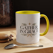 Christmas Gather in Grace Coffee Mug — Inspirational Holiday Accent Mug