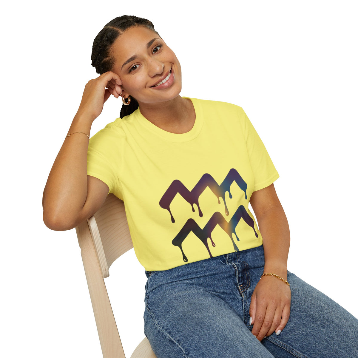 Dripping Mountain Graphic Tee — Vaporwave Sunset T-Shirt