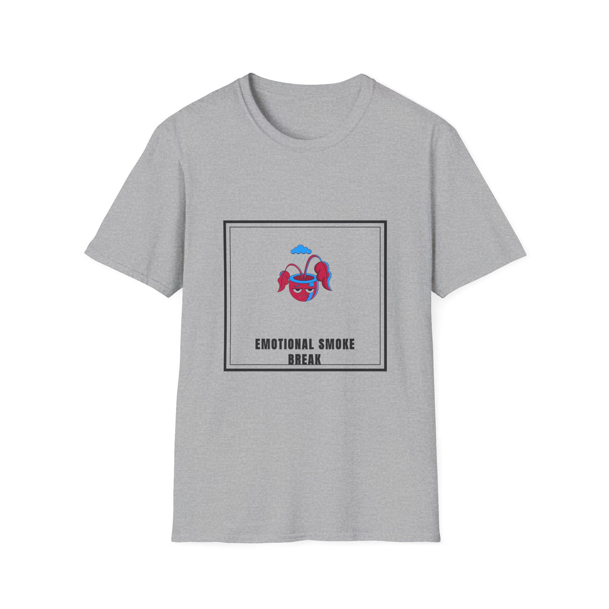 Emotional Smoke Break T-Shirt — Cute Cartoon Cloud & Headphones Graphic Tee - Trending Now - September 2026