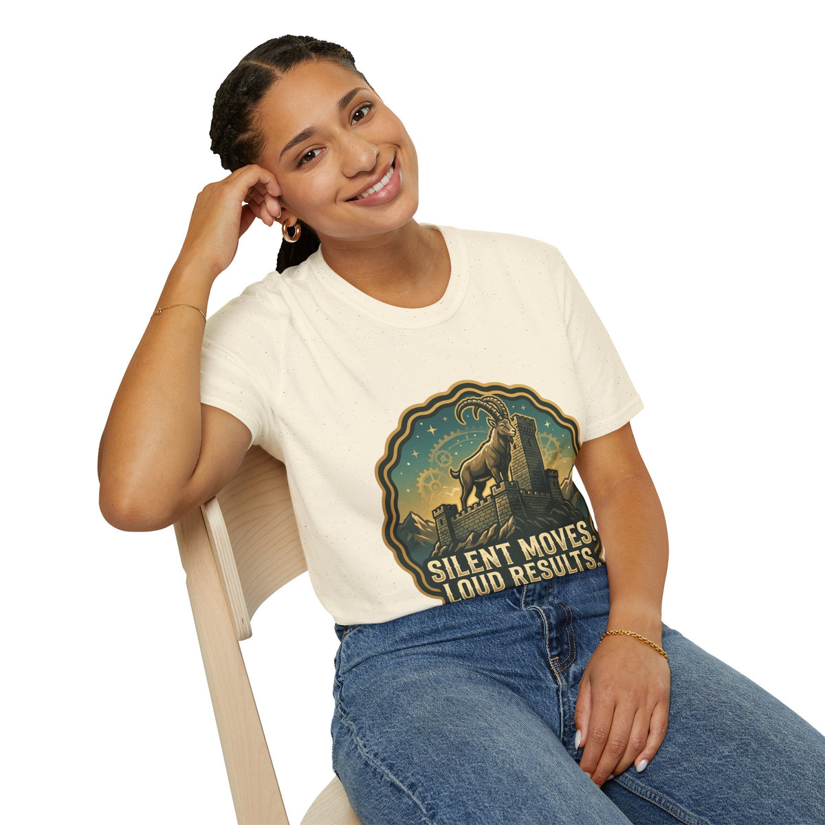 Capricorn Energy T-Shirt — "Silent Moves, Loud Results" Zodiac Tee