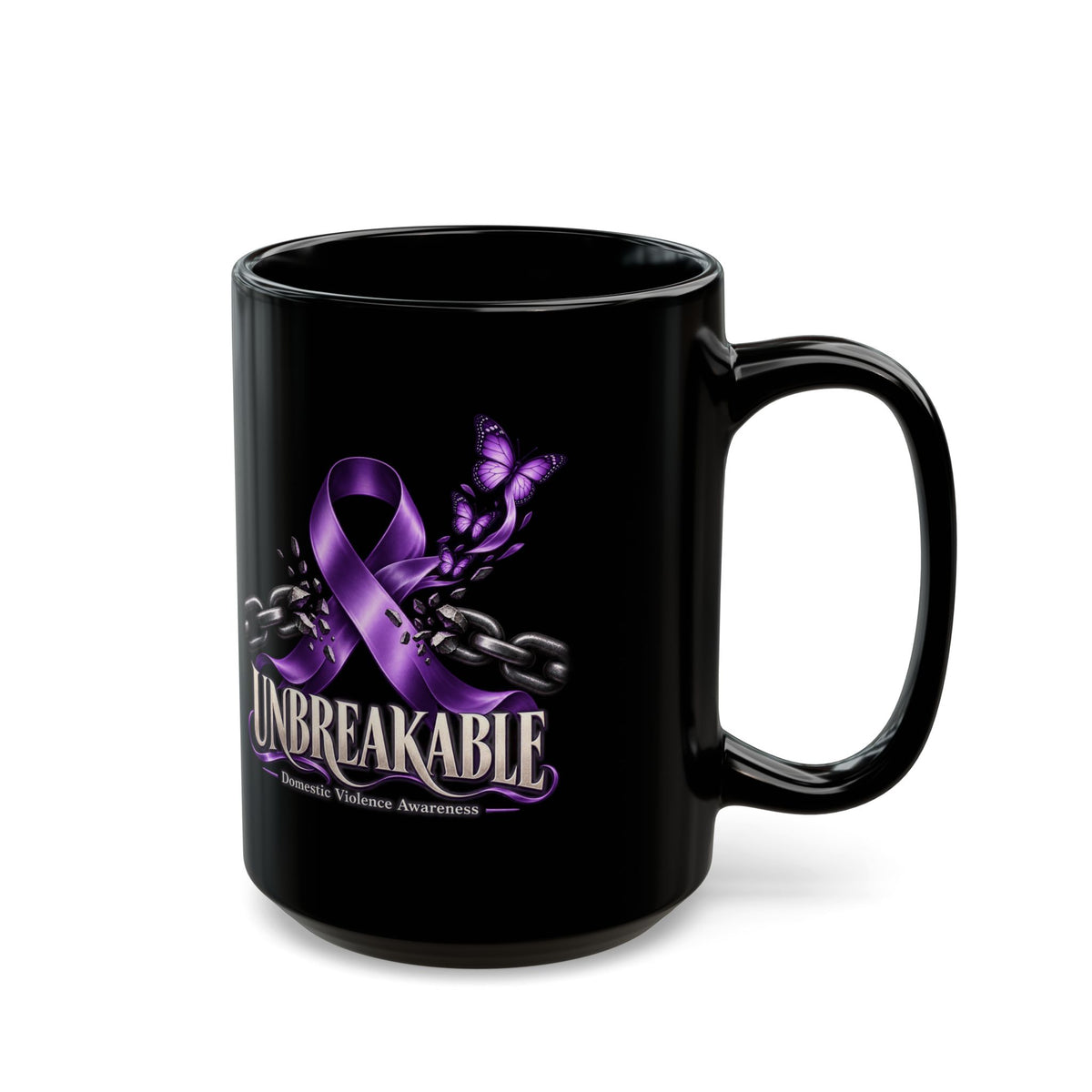 Unbreakable Purple Ribbon Awareness Mug — Domestic Violence Support (11oz & 15oz)
