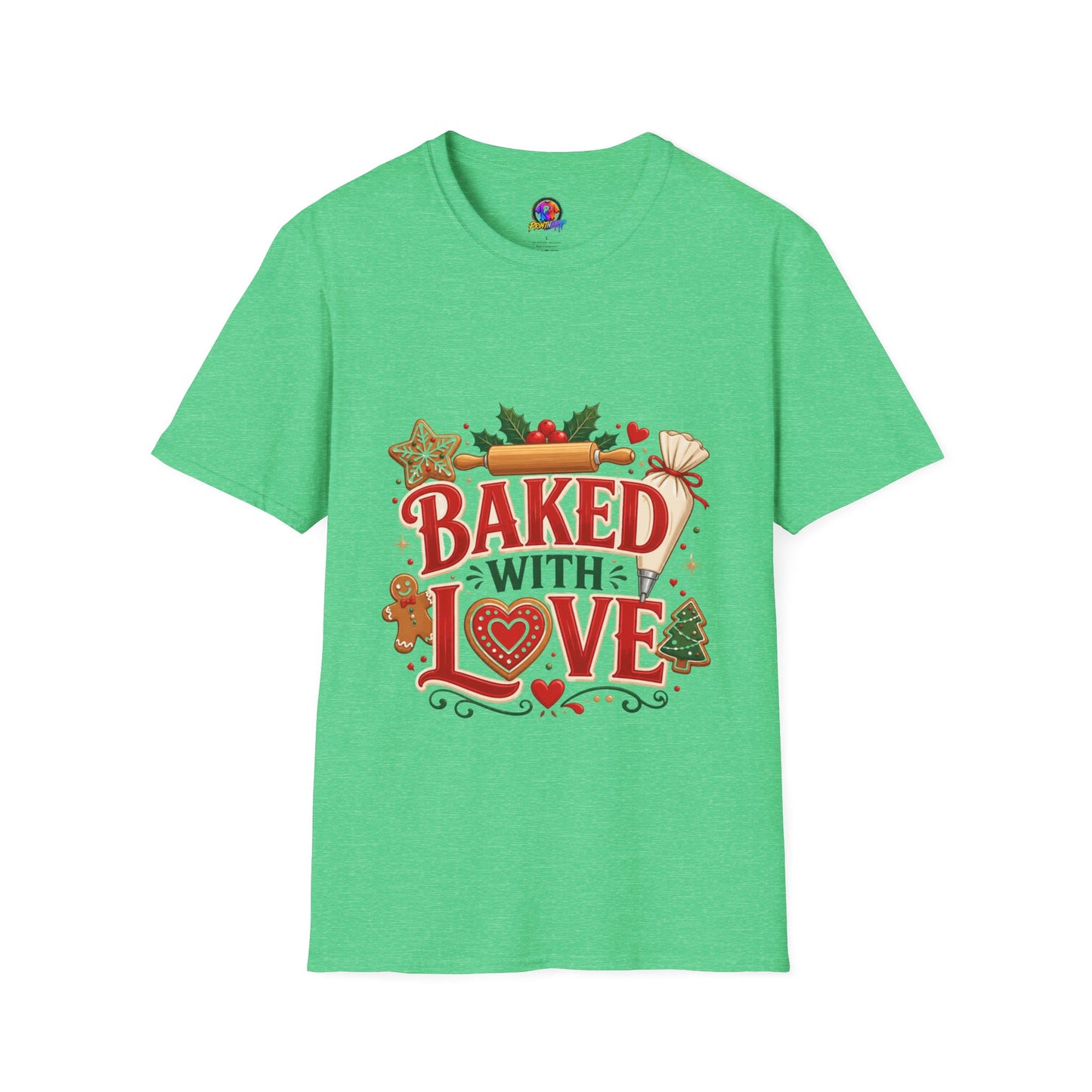 Baked With Love T-Shirt — Holiday Baking Christmas Cookie Chef Tee