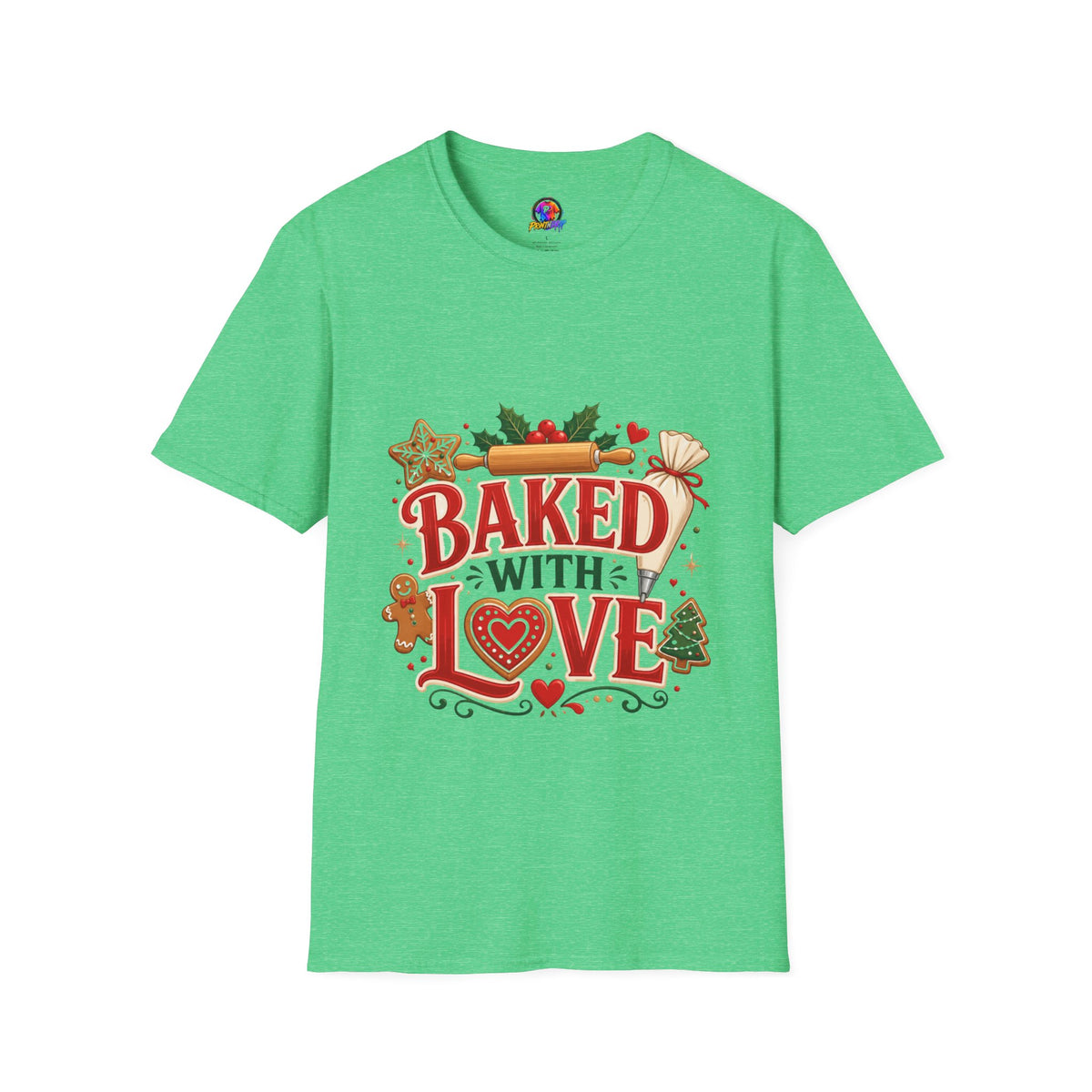 Baked With Love T-Shirt — Holiday Baking Christmas Cookie Chef Tee