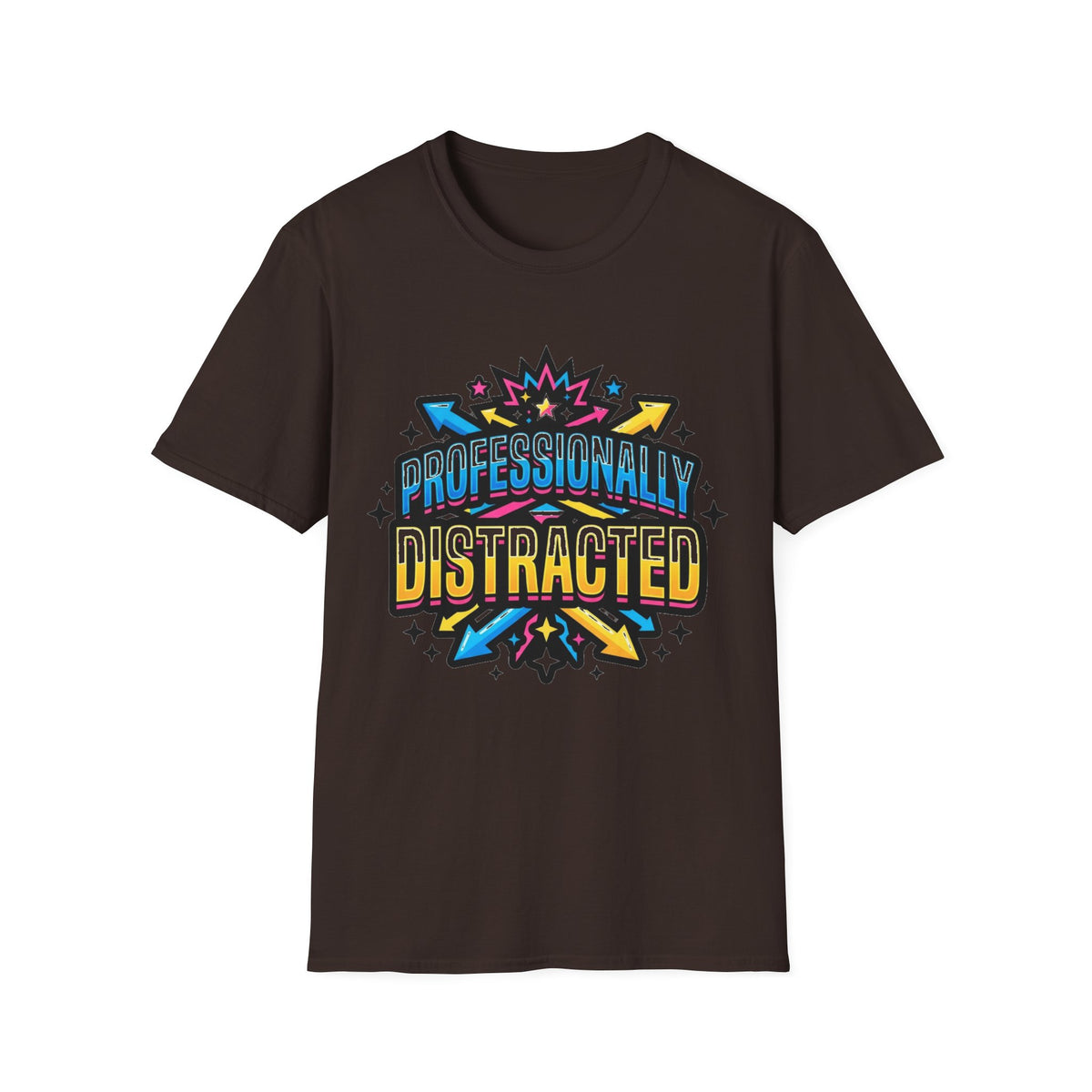 Black T-Shirt with Colorful Carnival 'Unvaccinated' Graphic – Statement Tee for Festivals & Activism - Trending Now - August 2026