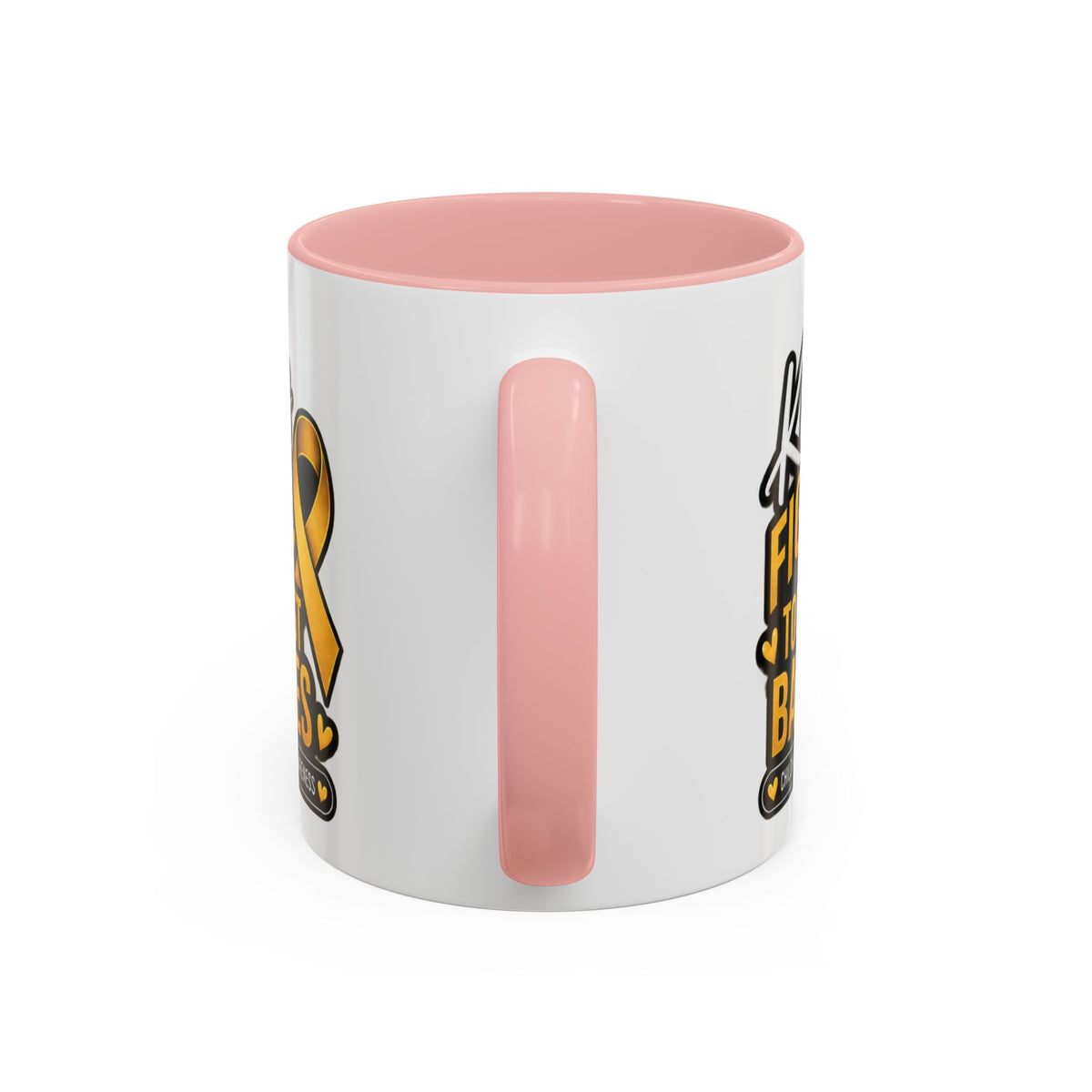Childhood Cancer Awareness Accent Coffee Mug - "Kids Fight the Toughest Battles" (11/15oz)