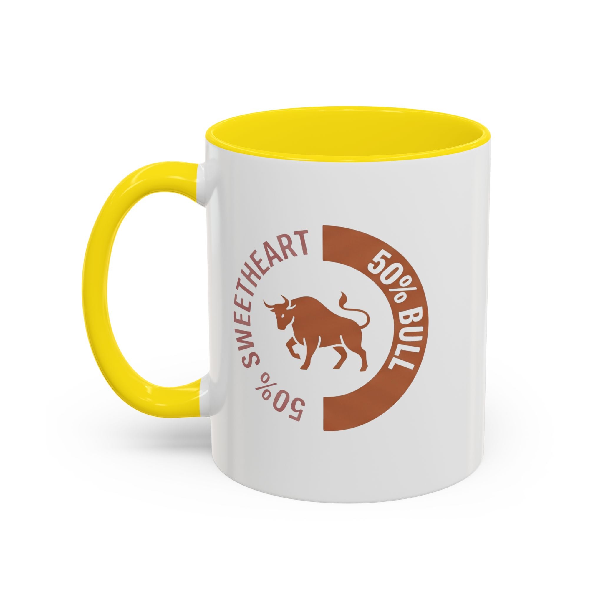 Coffee Mug – "50% Sweetheart 50% Bull" Accent Ceramic Mug