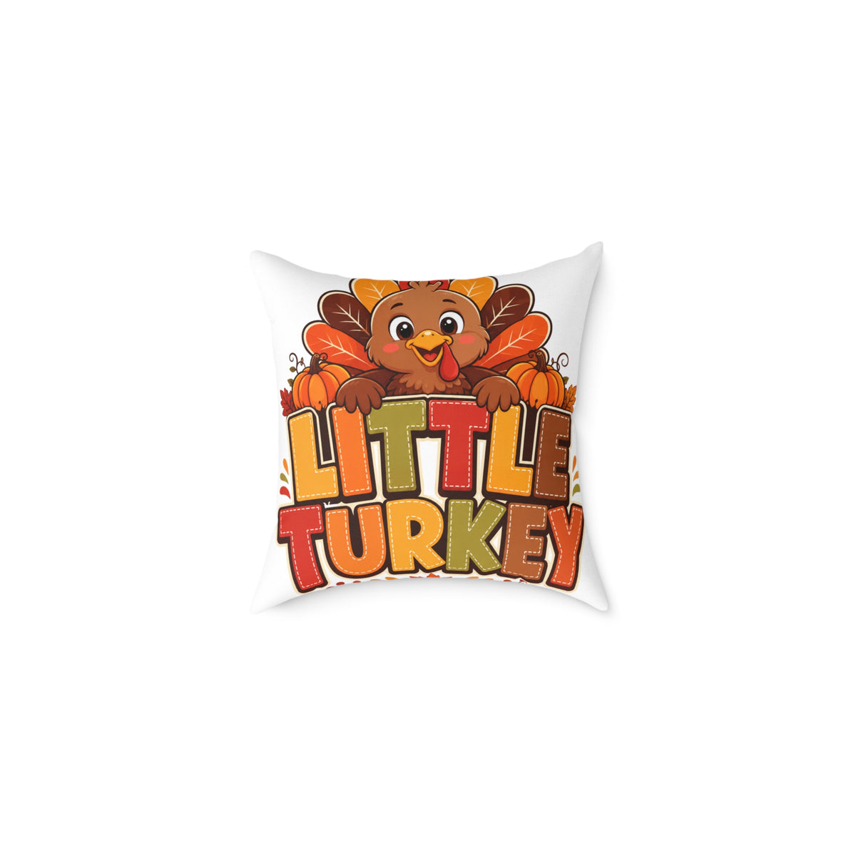 Little Turkey Thanksgiving Pillow — Cute Kids Holiday Throw Pillow