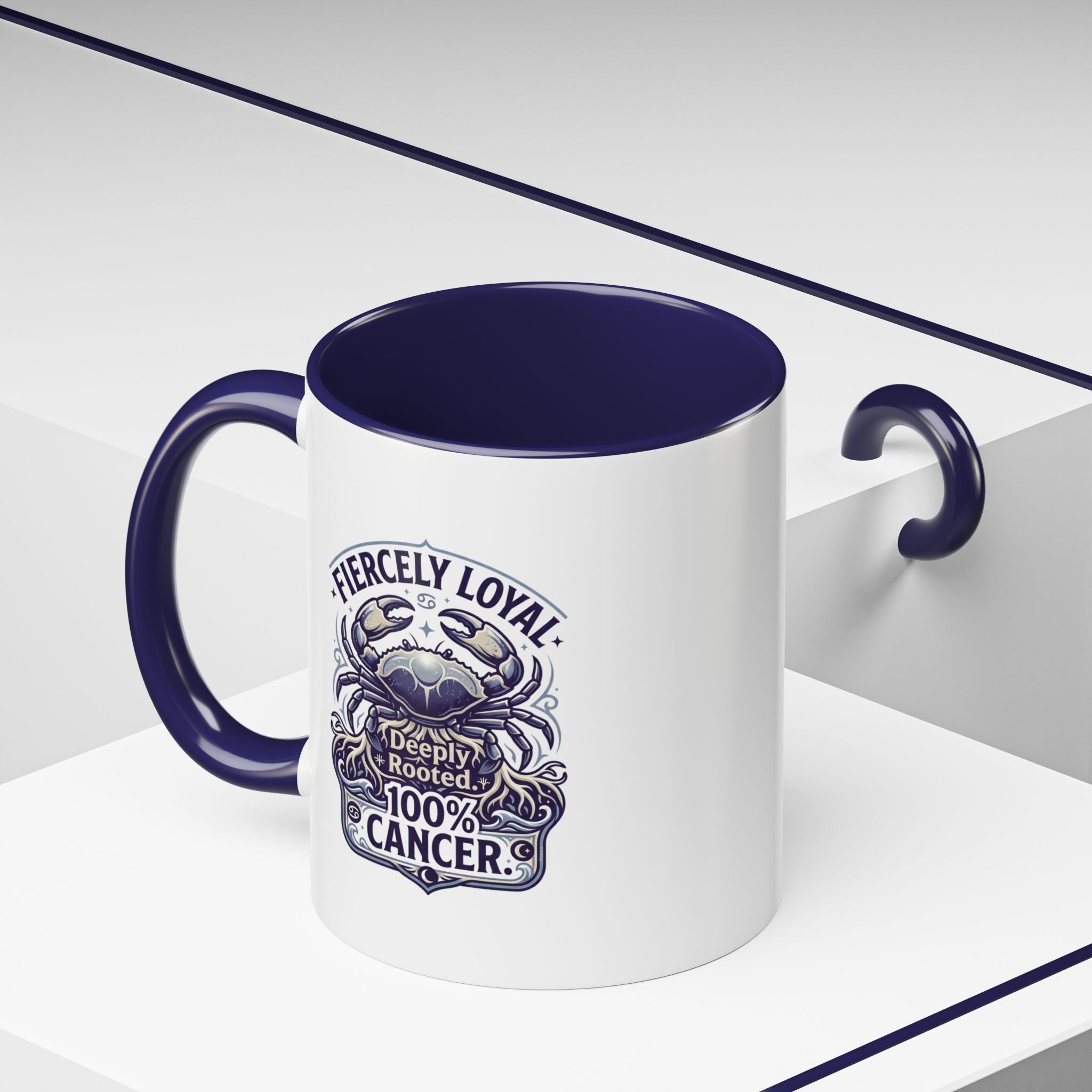 Cancer Zodiac Coffee Mug – "Fiercely Loyal, Deeply Rooted" Accent Mug
