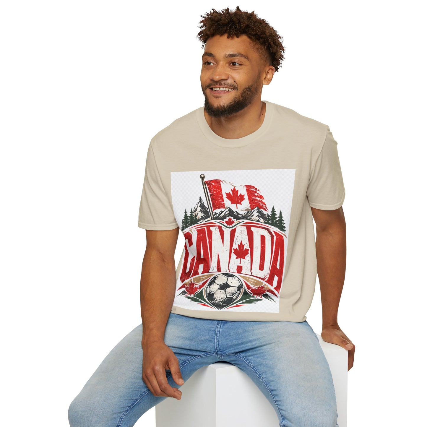 Canada Soccer T‑Shirt — Canadian Flag & Maple Leaf Crest