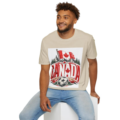 Canada Soccer T‑Shirt — Canadian Flag & Maple Leaf Crest