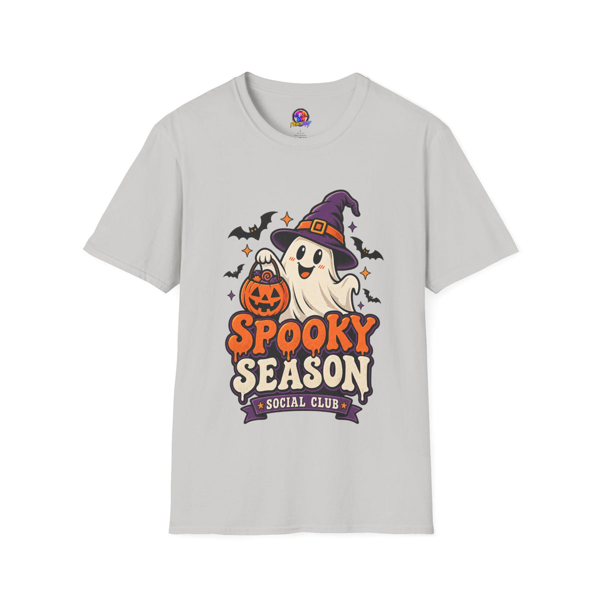 Spooky Season T-Shirt — Cute Ghost Halloween Tee ("Spooky Season Social Club")