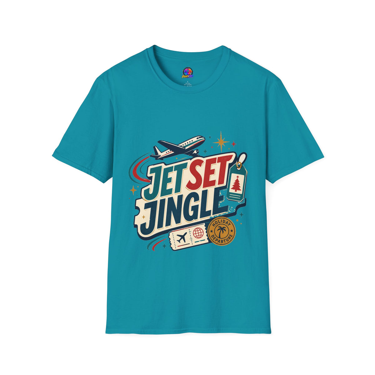 Jet Set Jingle Travel T-Shirt — Retro Airplane Vacation Graphic
