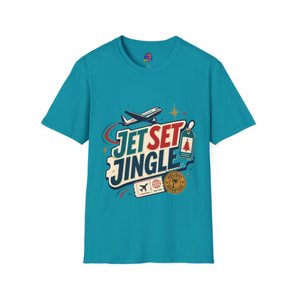 Jet Set Jingle Travel T-Shirt — Retro Airplane Vacation Graphic