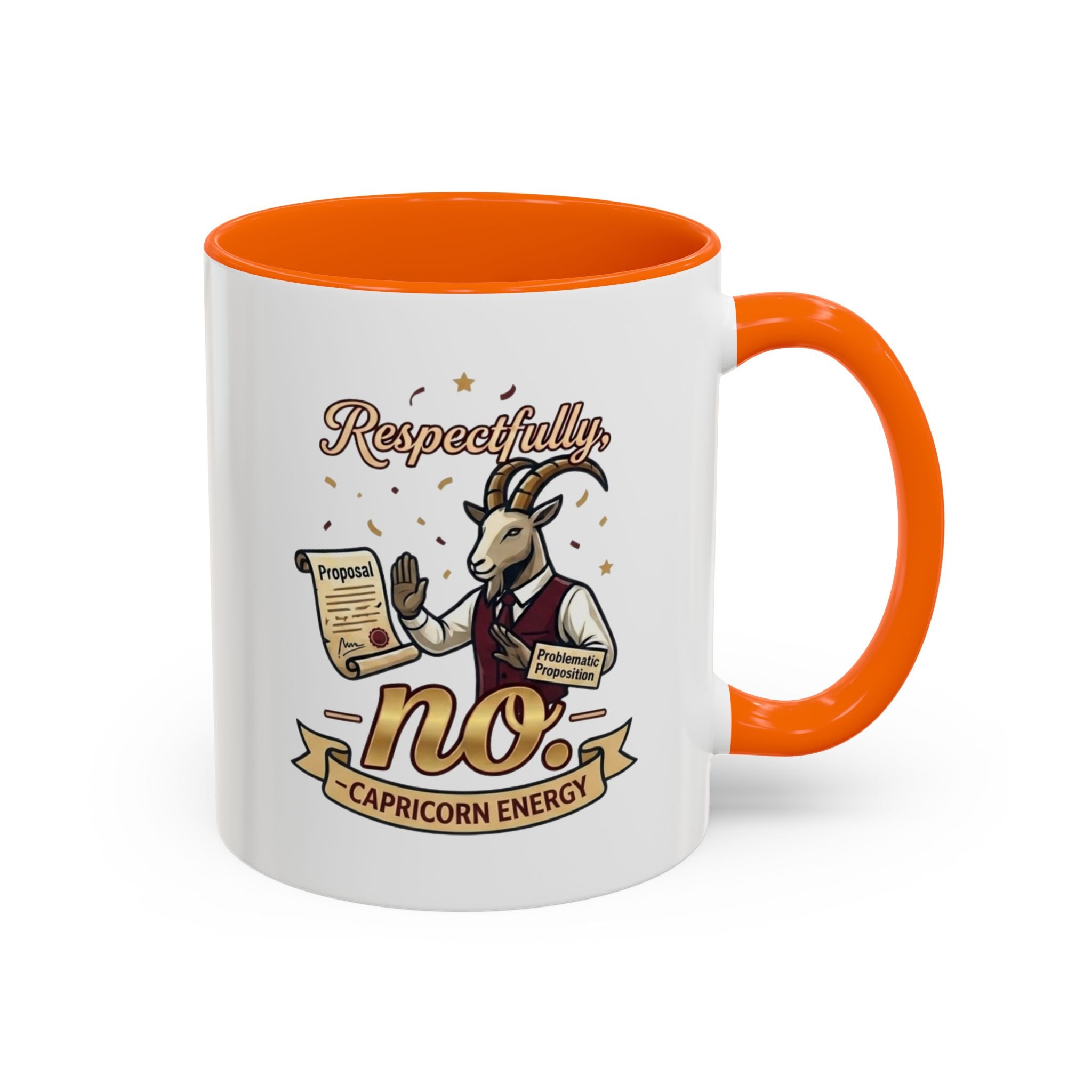 Respectfully No Capricorn Energy Coffee Mug — Zodiac Goat Astrology Gift (11/15oz)