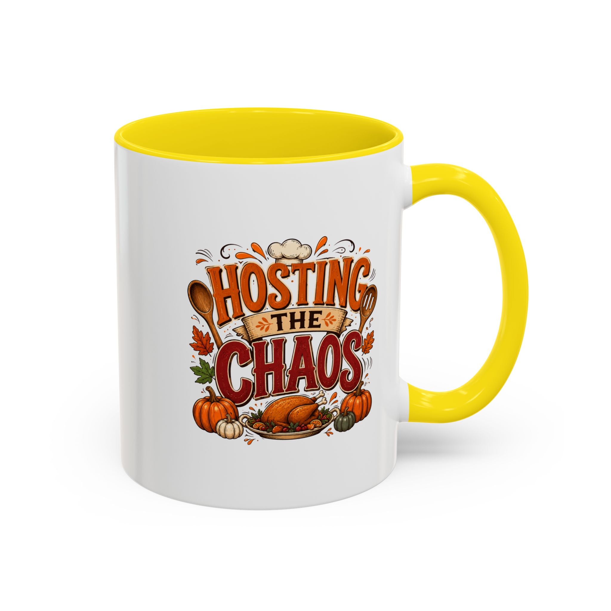 Thanksgiving Mug Hosting the Chaos Accent Coffee Mug — Thanksgiving Pumpkin Fall Kitchen Gift