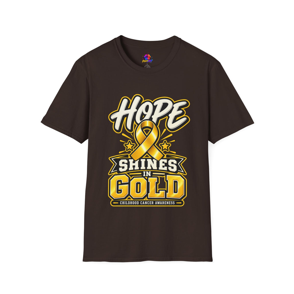 Hope Shines in Gold T-Shirt — Childhood Cancer Awareness Tee