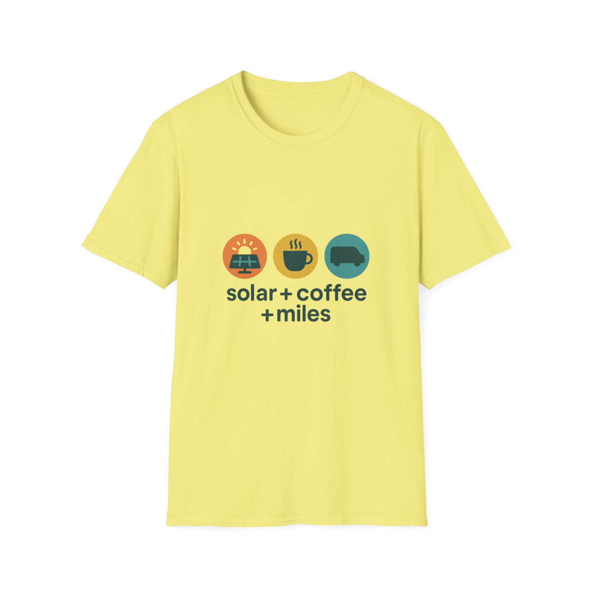 Minimalist Coffee & Camper Icons T-Shirt — Cozy Road Trip Vibes - Trending Now - August 2026