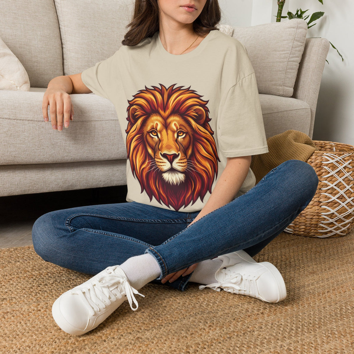 Leo Zodiac Lion Face T-Shirt — Majestic Lion Head Graphic Tee