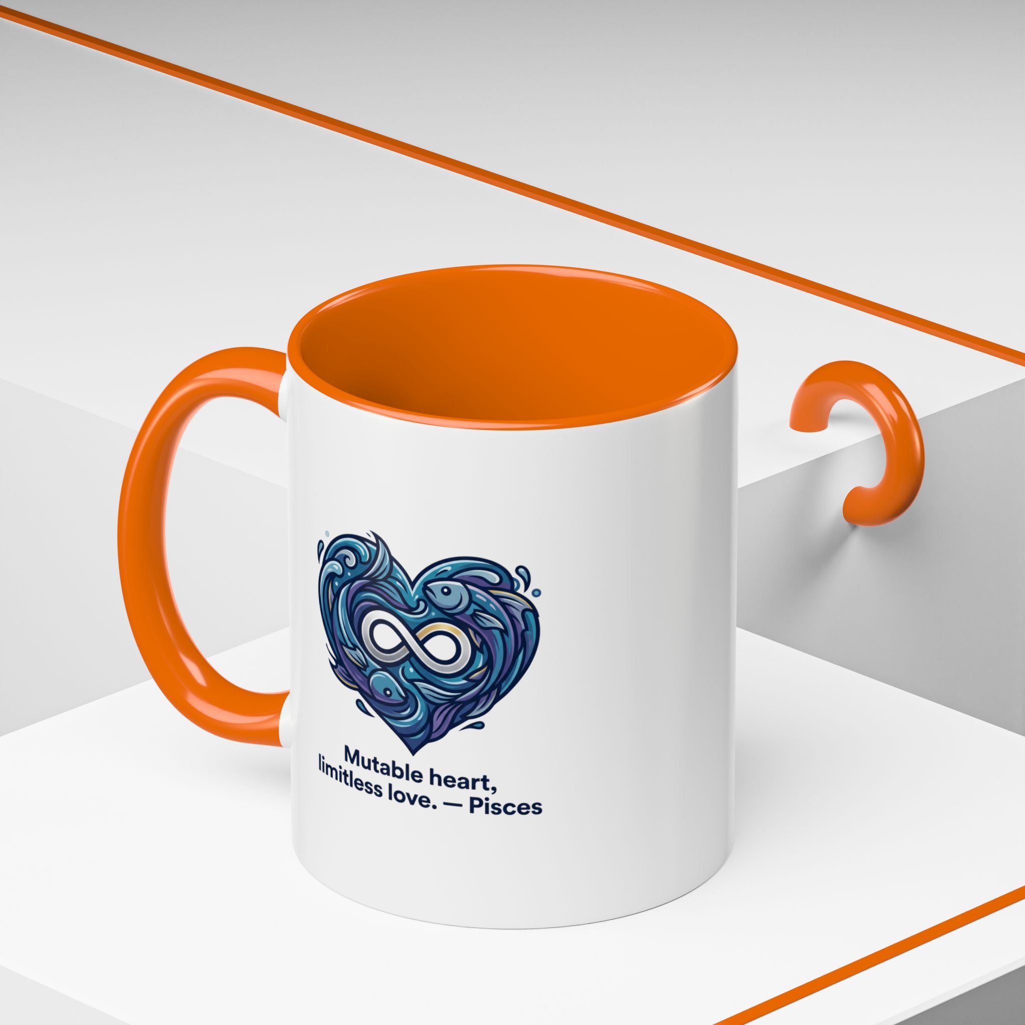 Pisces Heart Coffee Mug — "Mutable heart, limitless love" Zodiac Gift