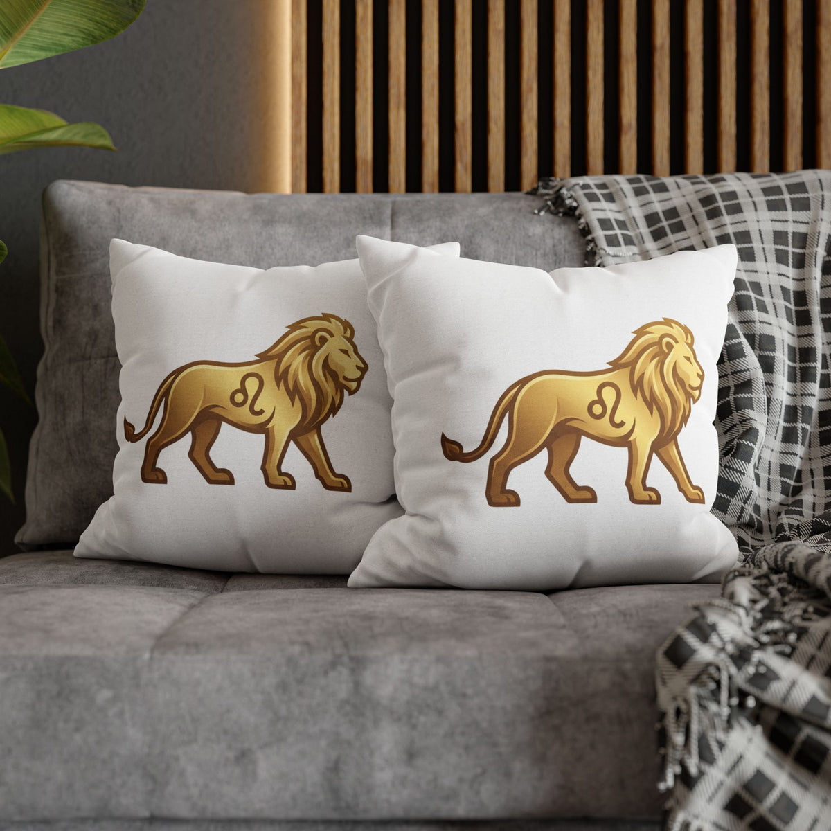 Leo Zodiac Lion Pillowcase — Astrology Decorative Throw Pillow Cover