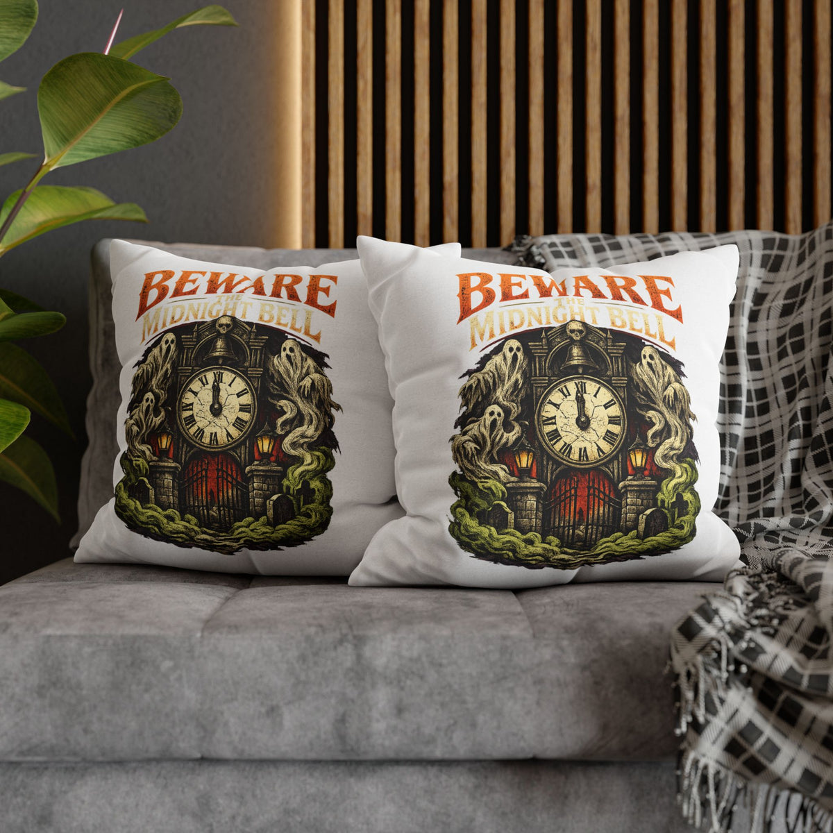 Halloween Beware Midnight Bell Decorative Pillowcase