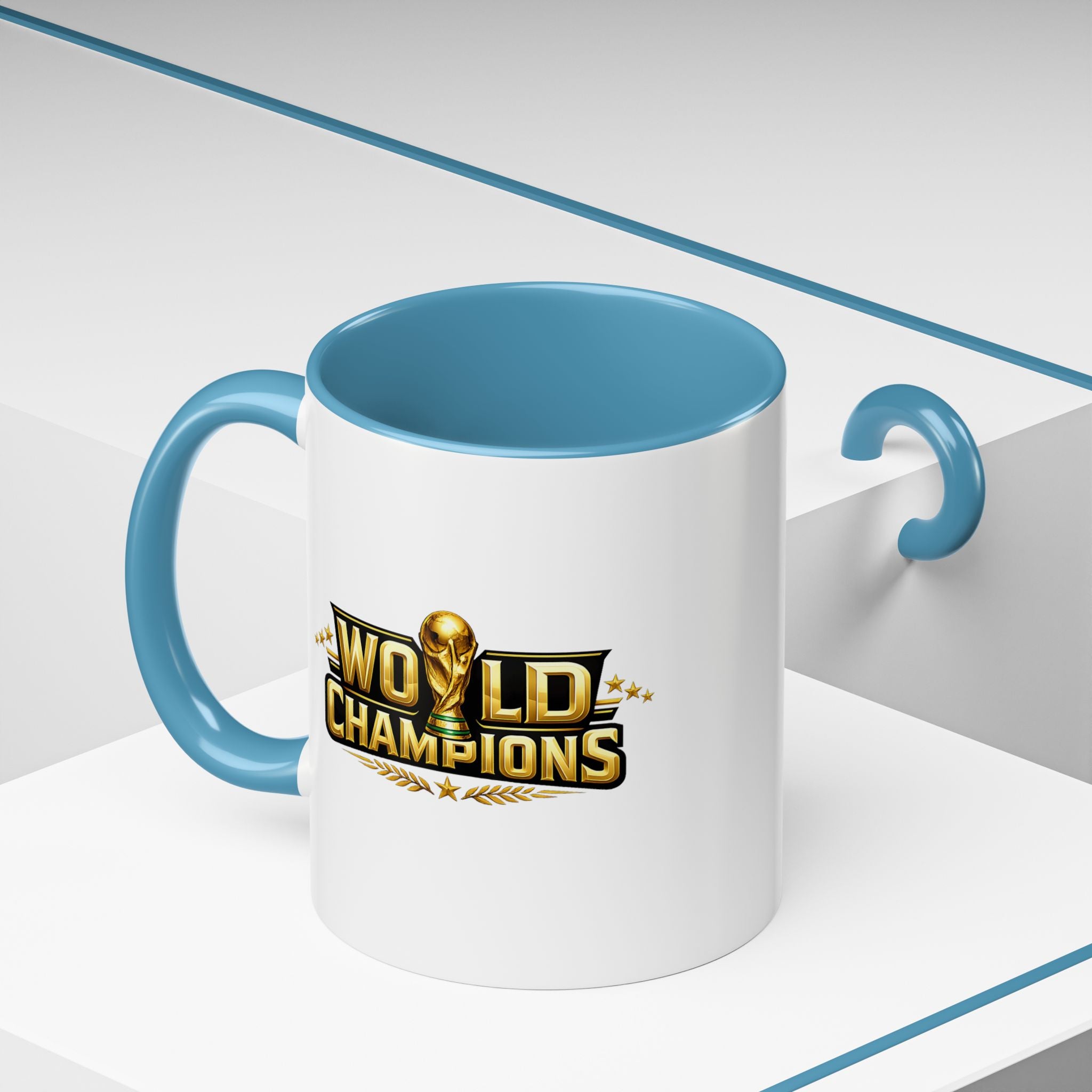 World Champions Accent Coffee Mug – Gold Trophy Sports Fan