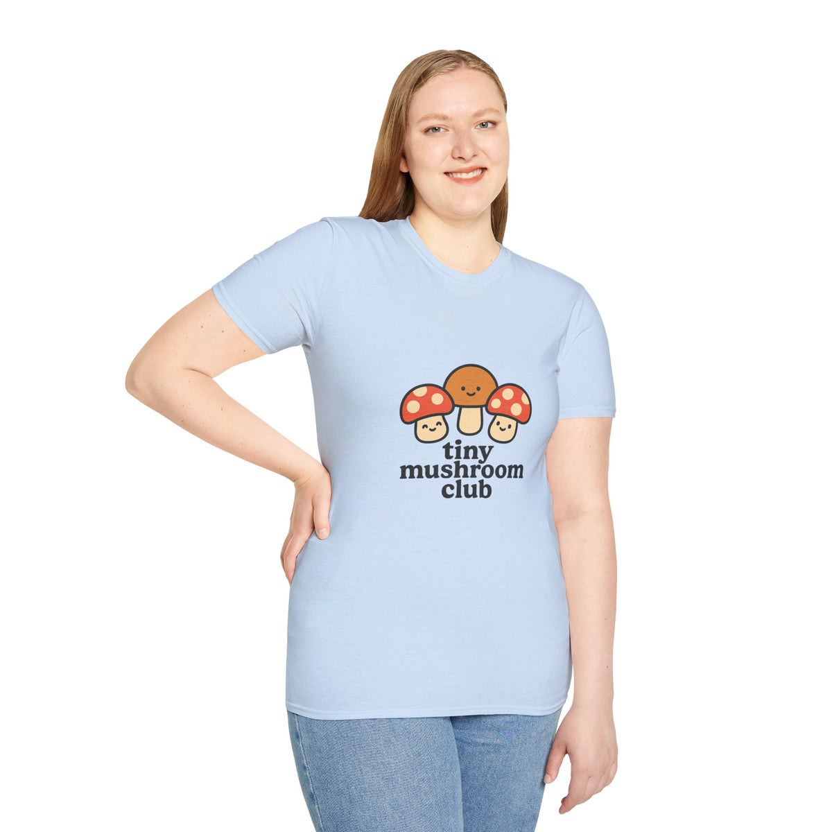 Cute Mushroom Trio T-Shirt — Smiling Toadstool Graphic Tee - Trending Now - August 2026