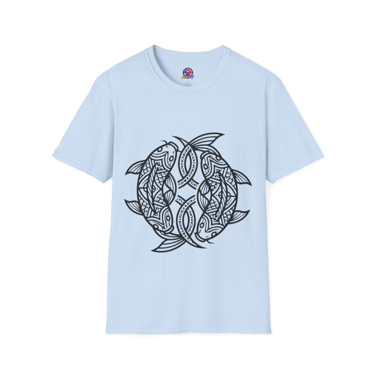 Pisces Zodiac Koi Fish Mandala T-Shirt — Intricate Zen koi Circle Design