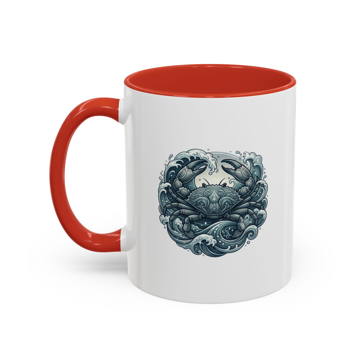Cancer Zodiac Crab Ocean Crest Accent Coffee Mug