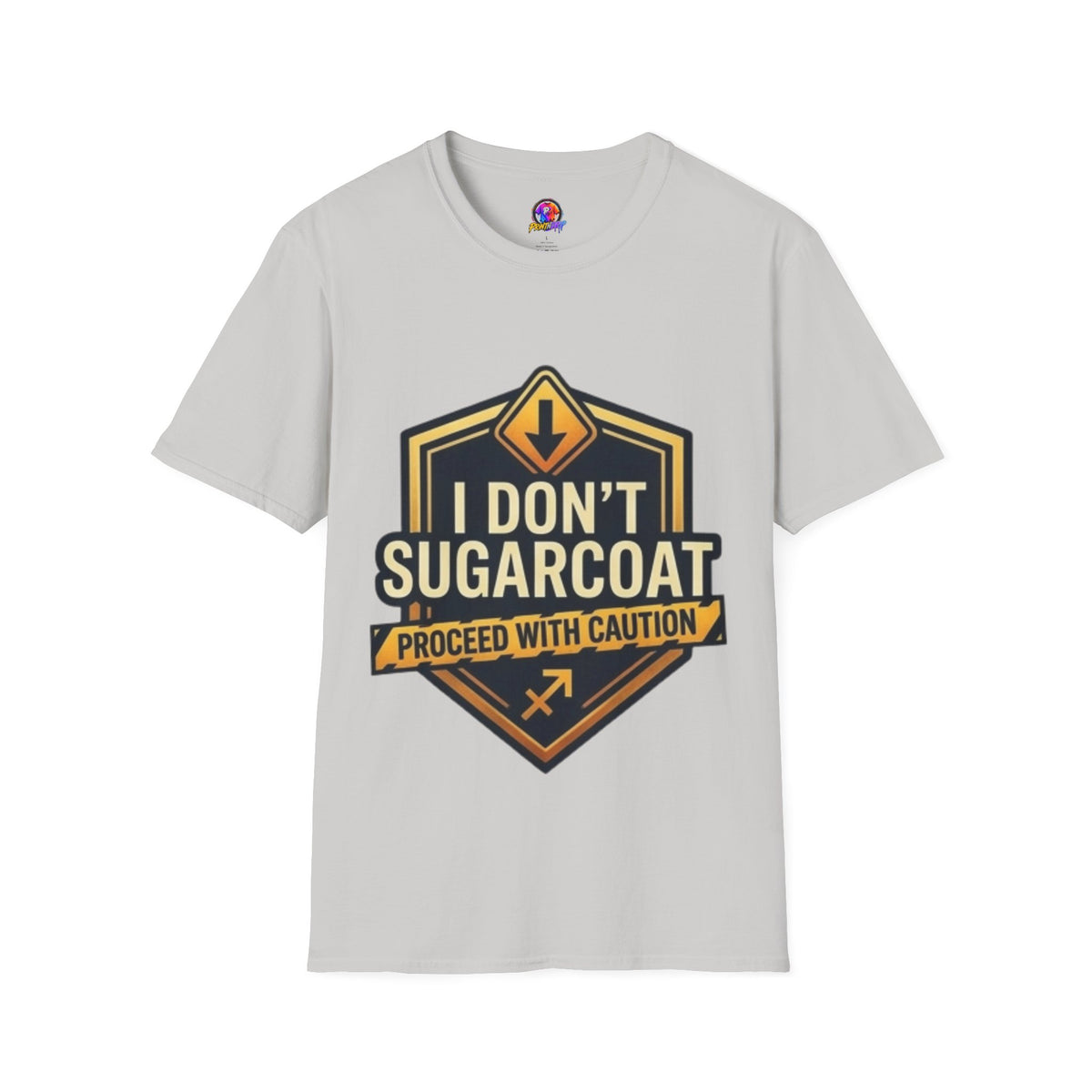 Sagittarius Zodiac I Don't Sugarcoat T-Shirt — Funny Caution Sign Graphic Tee