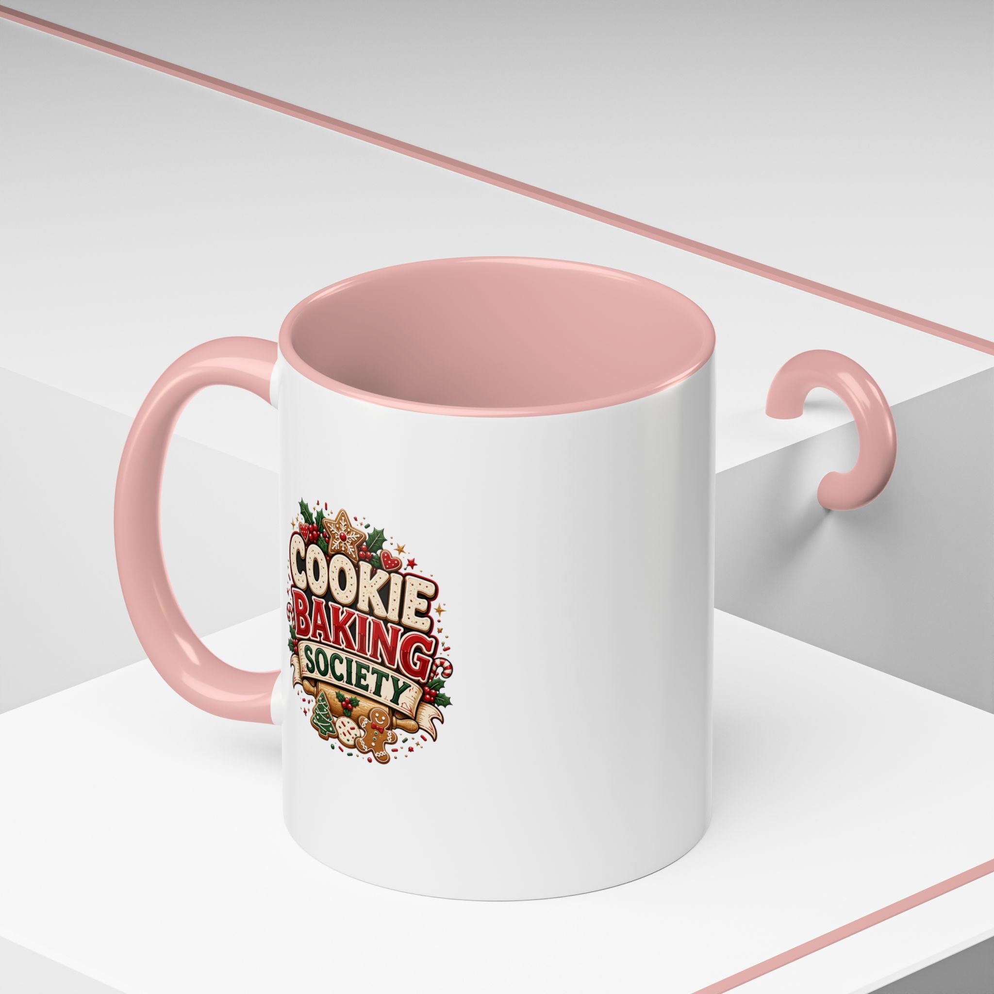 Cookie Baking Society Accent Coffee Mug — Holiday Baking Ceramic Mug