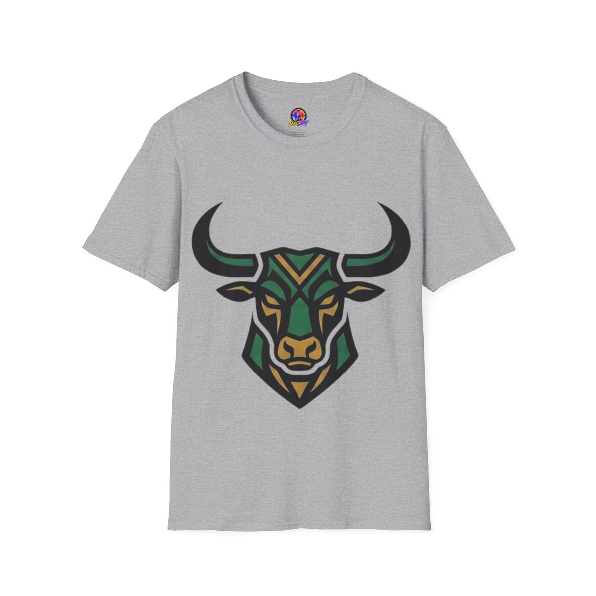 Bull Head Graphic T-Shirt — Tribal Geometric Rodeo Tee