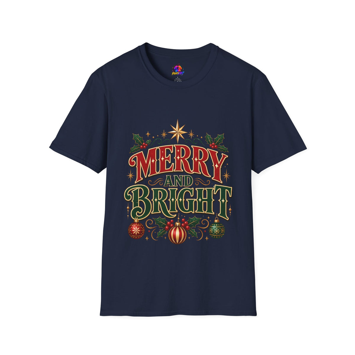 Merry and Bright T-Shirt — Festive Christmas Holiday Tee