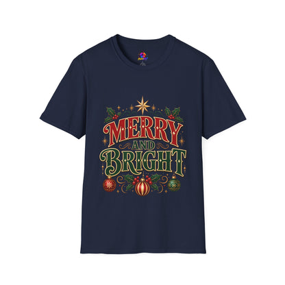 Merry and Bright T-Shirt — Festive Christmas Holiday Tee
