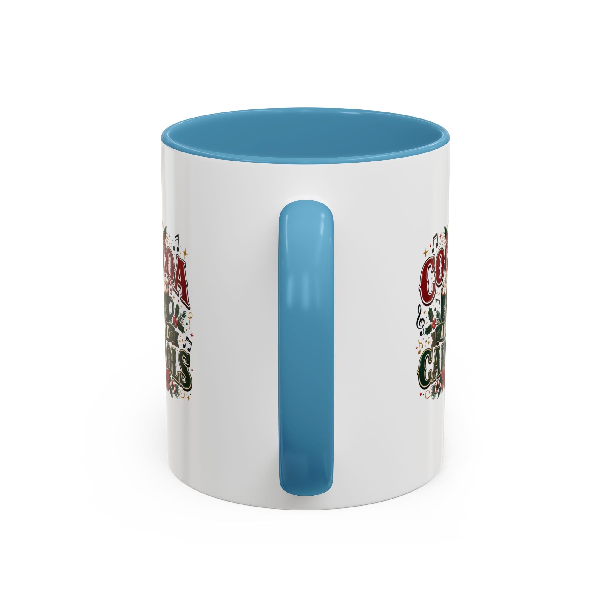 Cocoa and Carols Accent Coffee Mug — Holiday Christmas Cocoa Mug