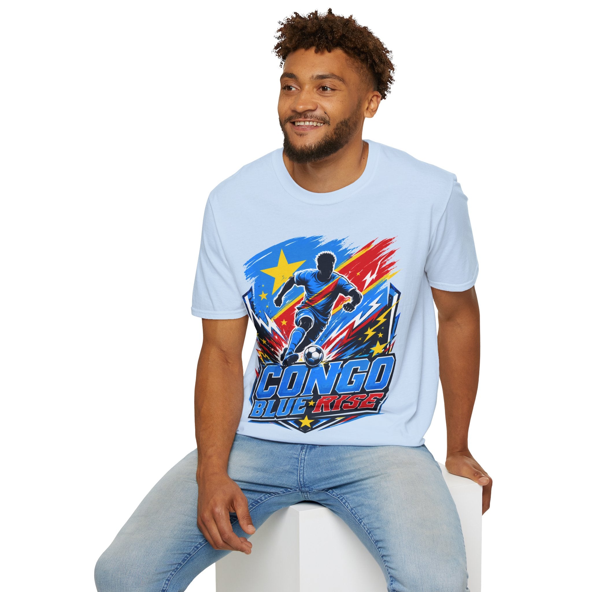 Congo Soccer T-Shirt — Congo Blue Rise Football Fan Tee
