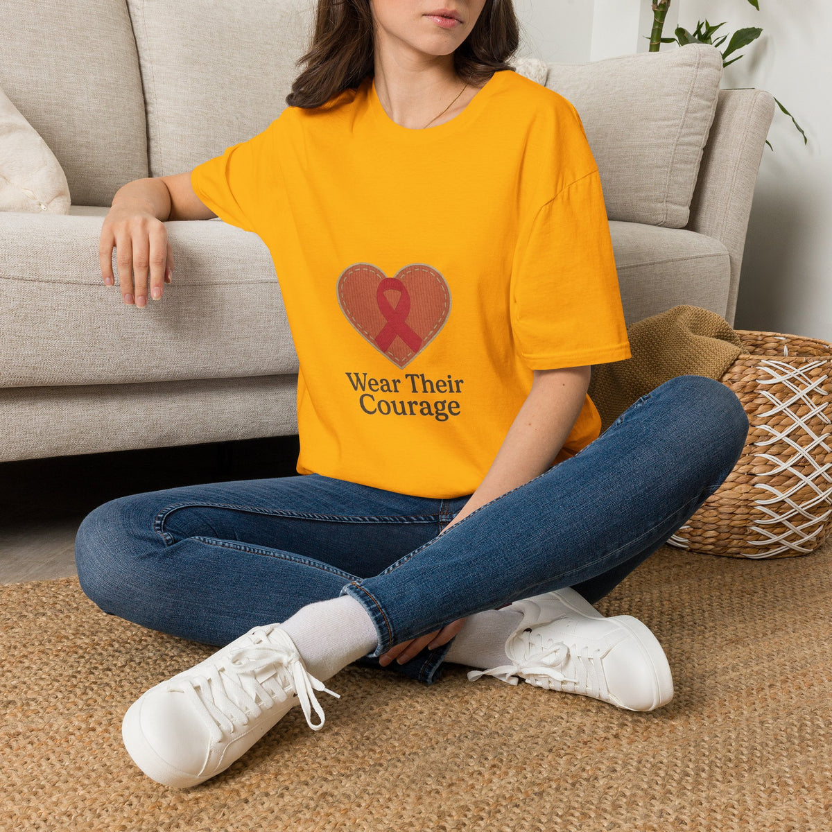 Wear Their Courage Breast Cancer Awareness Ribbon Heart Tee - Trending Now - October 2026