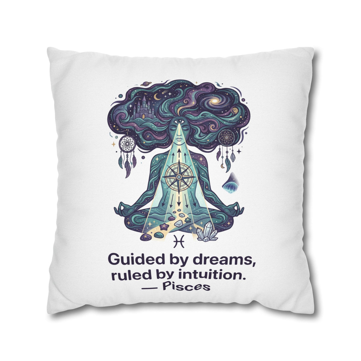 Pisces Meditation Pillowcase — "Guided by dreams, ruled by intuition"