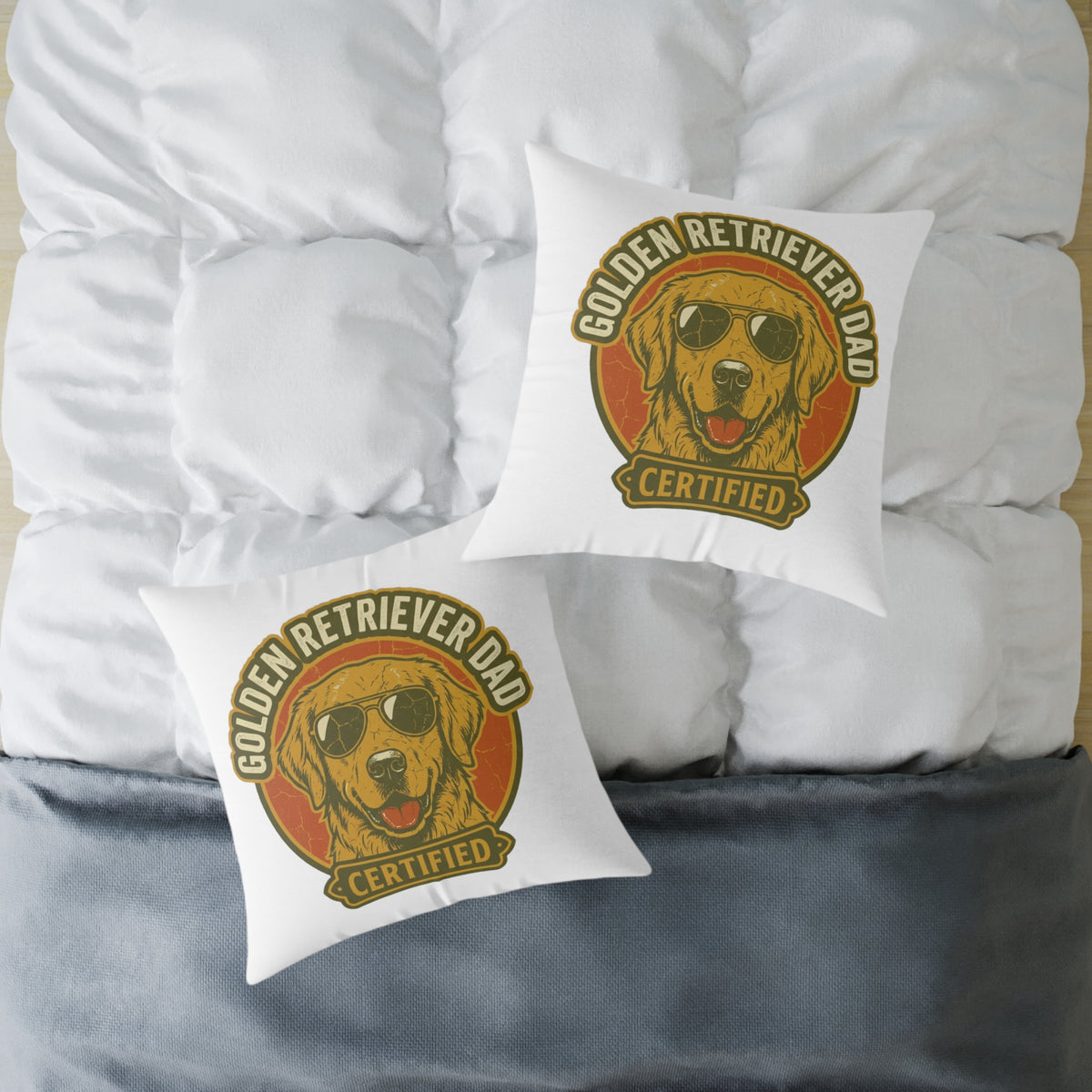 Funny Golden Retriever Dad Certified Pillow