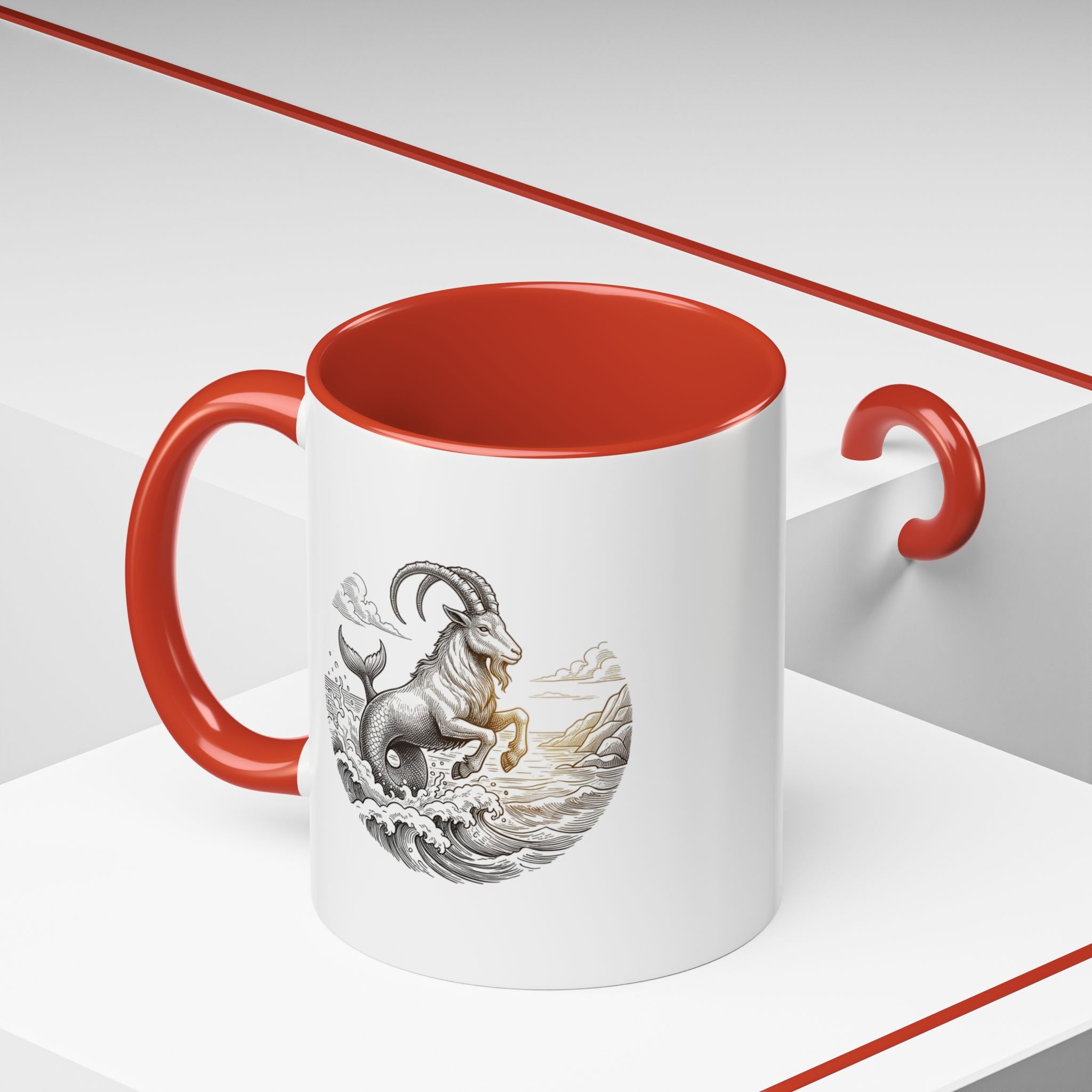Capricorn Goat Mermaid Coffee Mug — Zodiac Capricorn Accent Mug