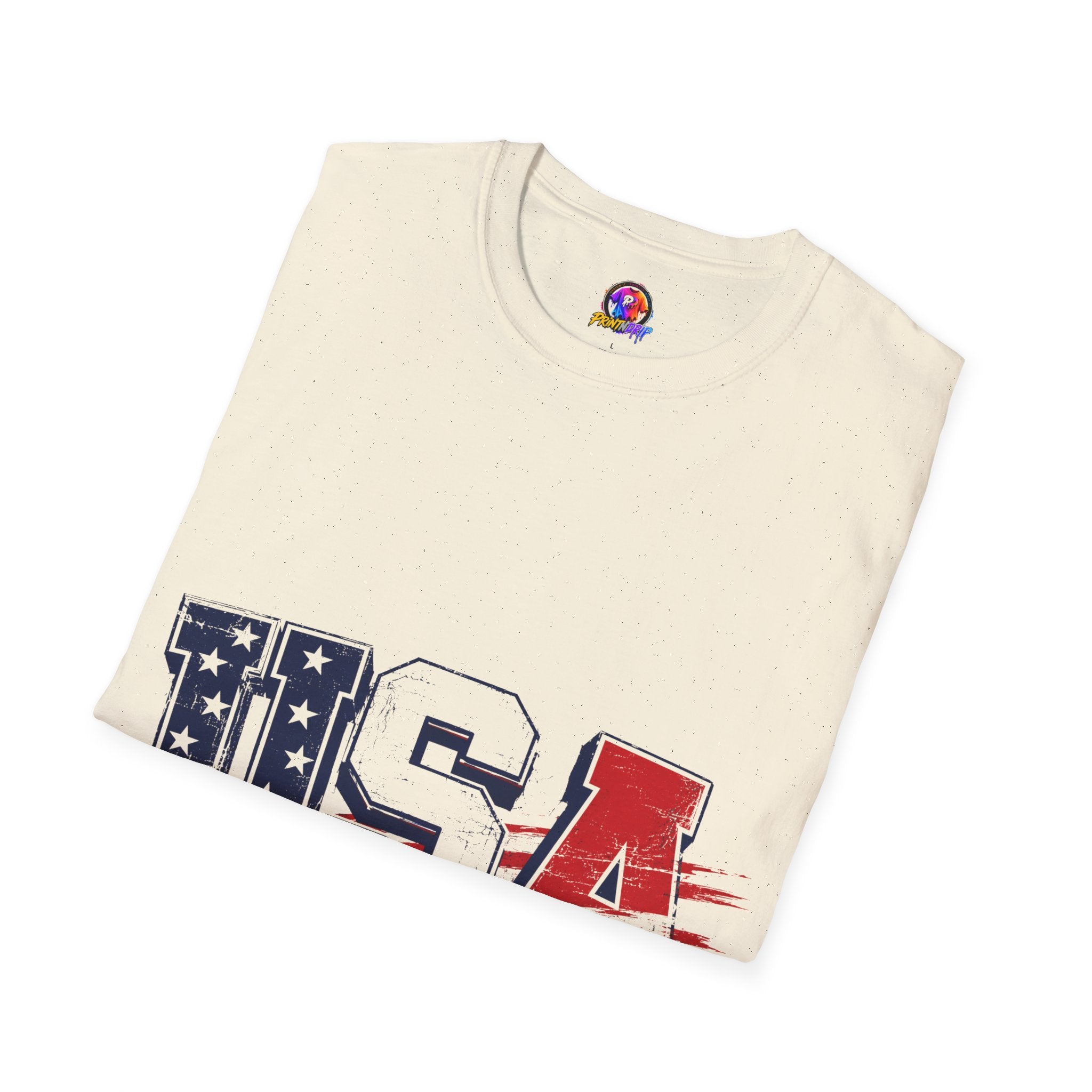 USA Flag Graphic T-Shirt — Patriotic Red White & Blue Tee