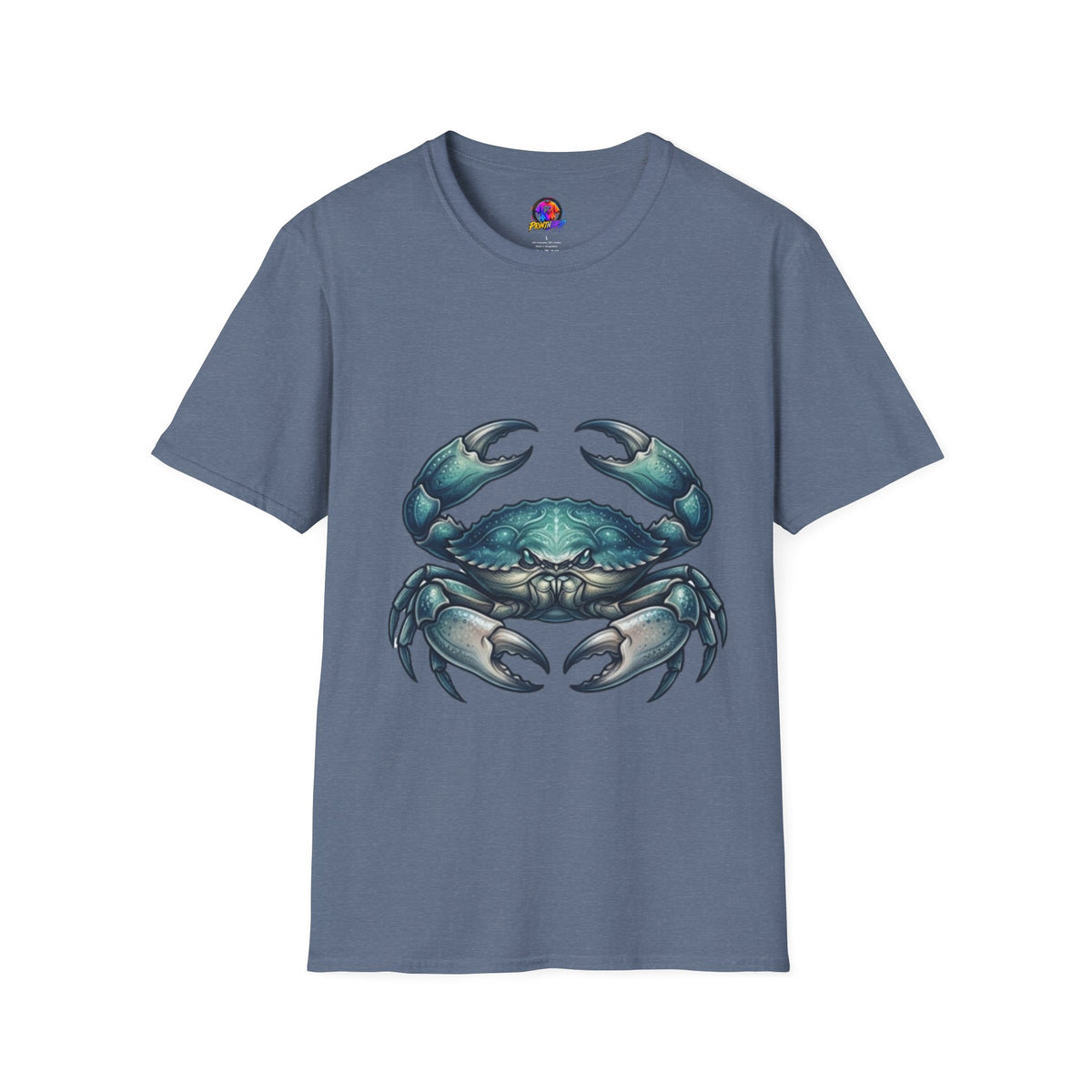 Cancer Zodiac Crabby Coastal Tee - Blue Green Crab Graphic T-Shirt