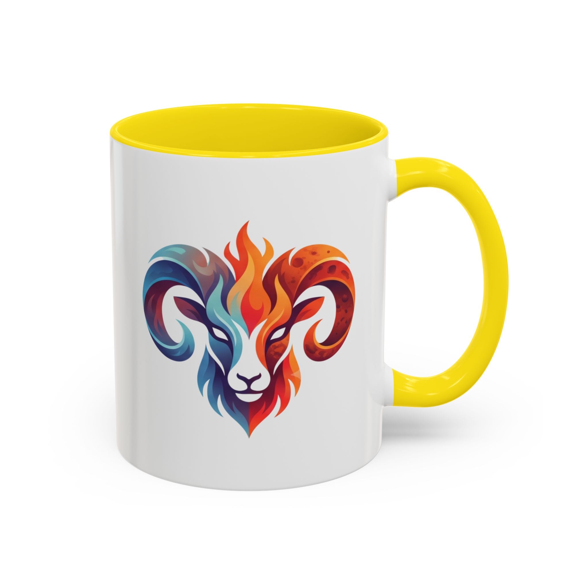 Aries Ram Heart Coffee Mug – Colorful Zodiac Accent Mug