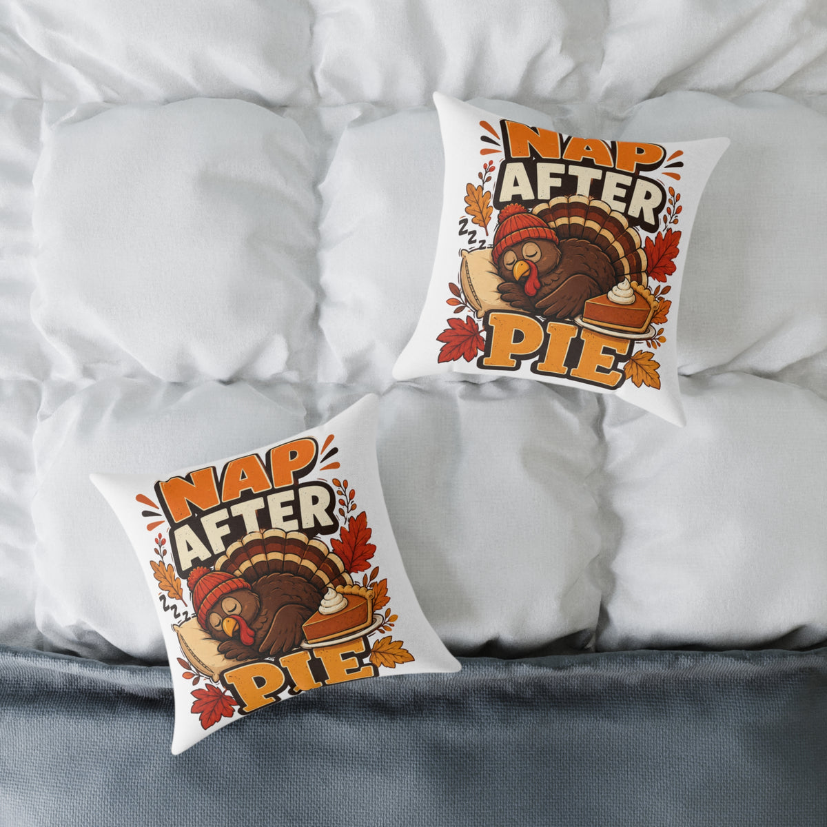 Thanksgiving Pillow — 'Nap After Pie' Turkey Throw Pillow