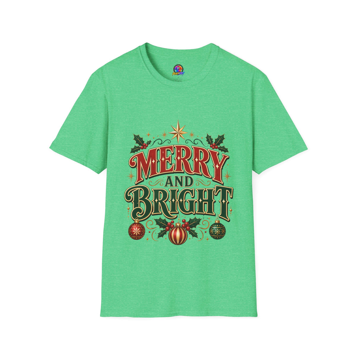 Merry and Bright T-Shirt — Festive Christmas Holiday Tee