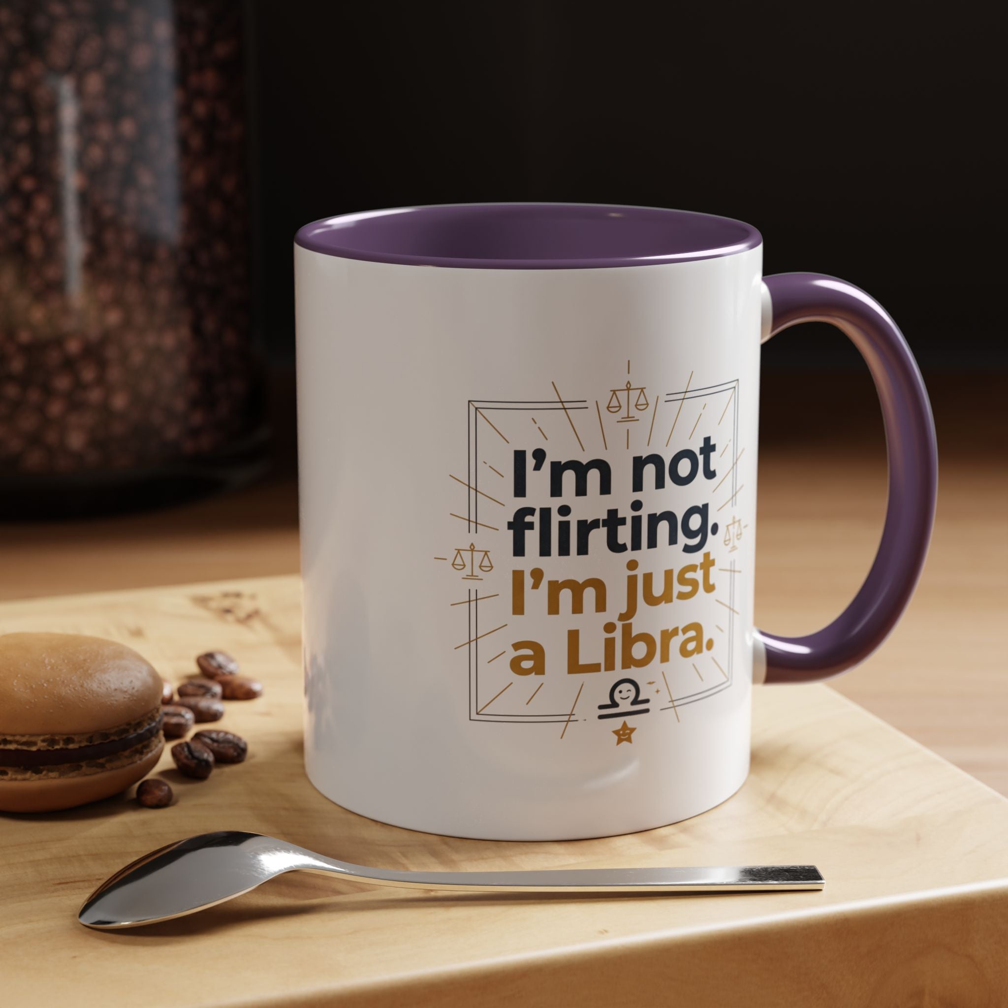Libra Coffee Mug - "I'm Not Flirting, I'm Just a Libra" Accent Mug