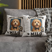 Best in Show Personalized Dog Pillowcase — "Milo" Pet Portrait Cushion (Class of 2026) Milo Bailey Dog Dad Mom