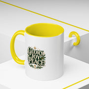 Glory Joy Peace Christmas Coffee Mug - Holiday Scripture Accent Mug