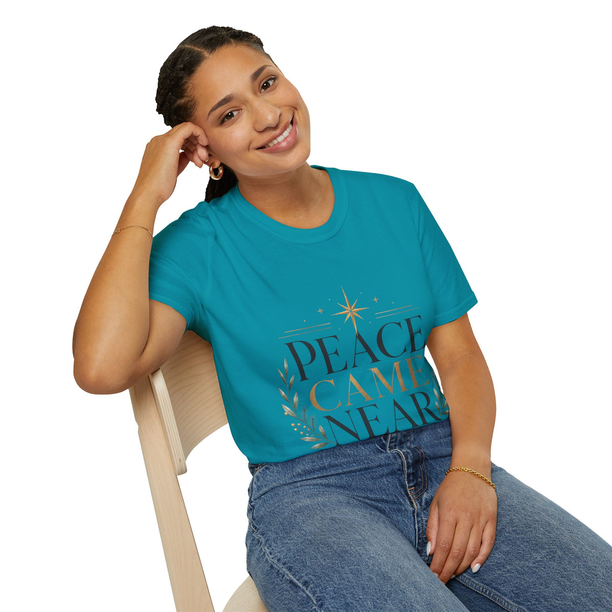 Peace Came Near T‑Shirt — Christmas Nativity Holiday Tee