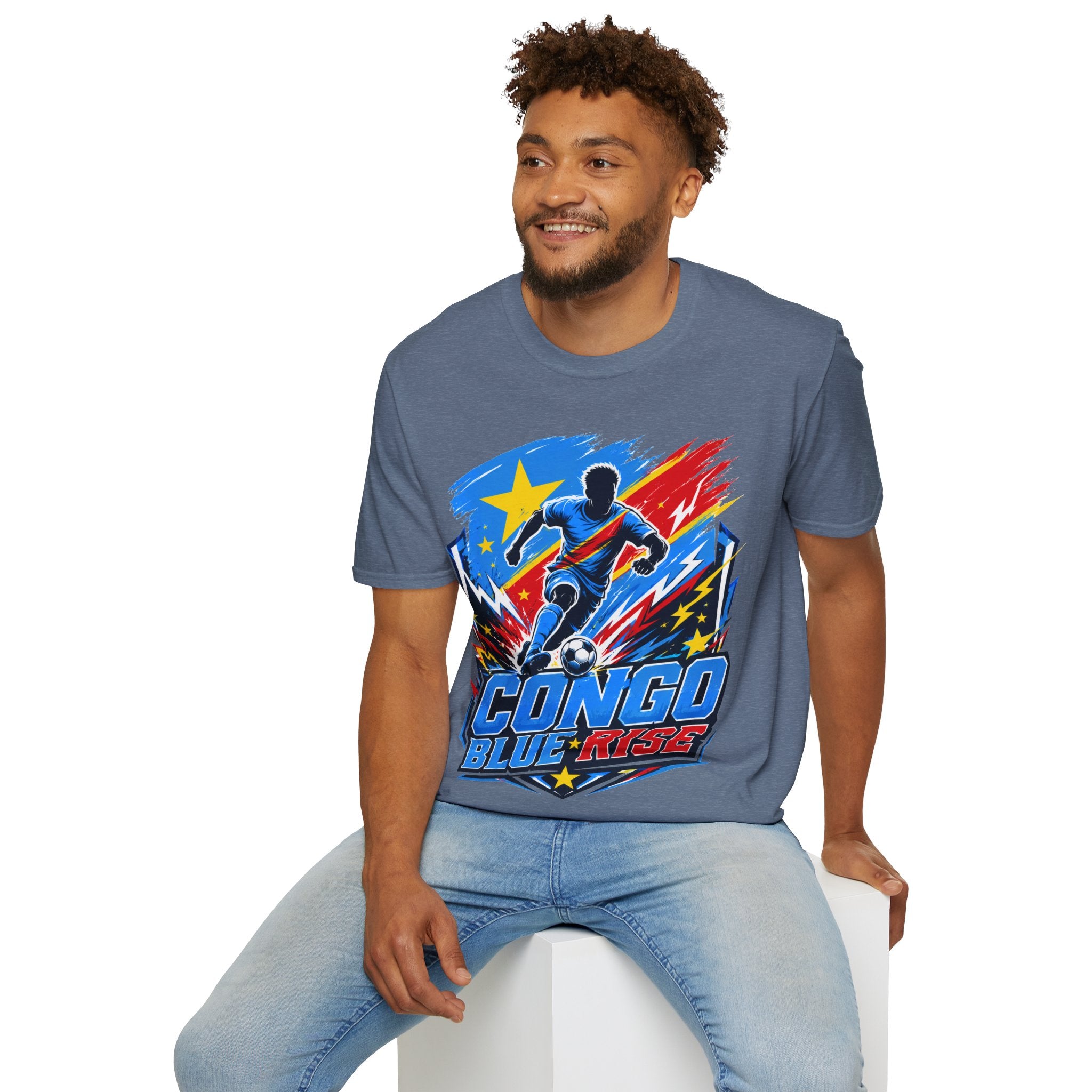 Congo Soccer T-Shirt — Congo Blue Rise Football Fan Tee